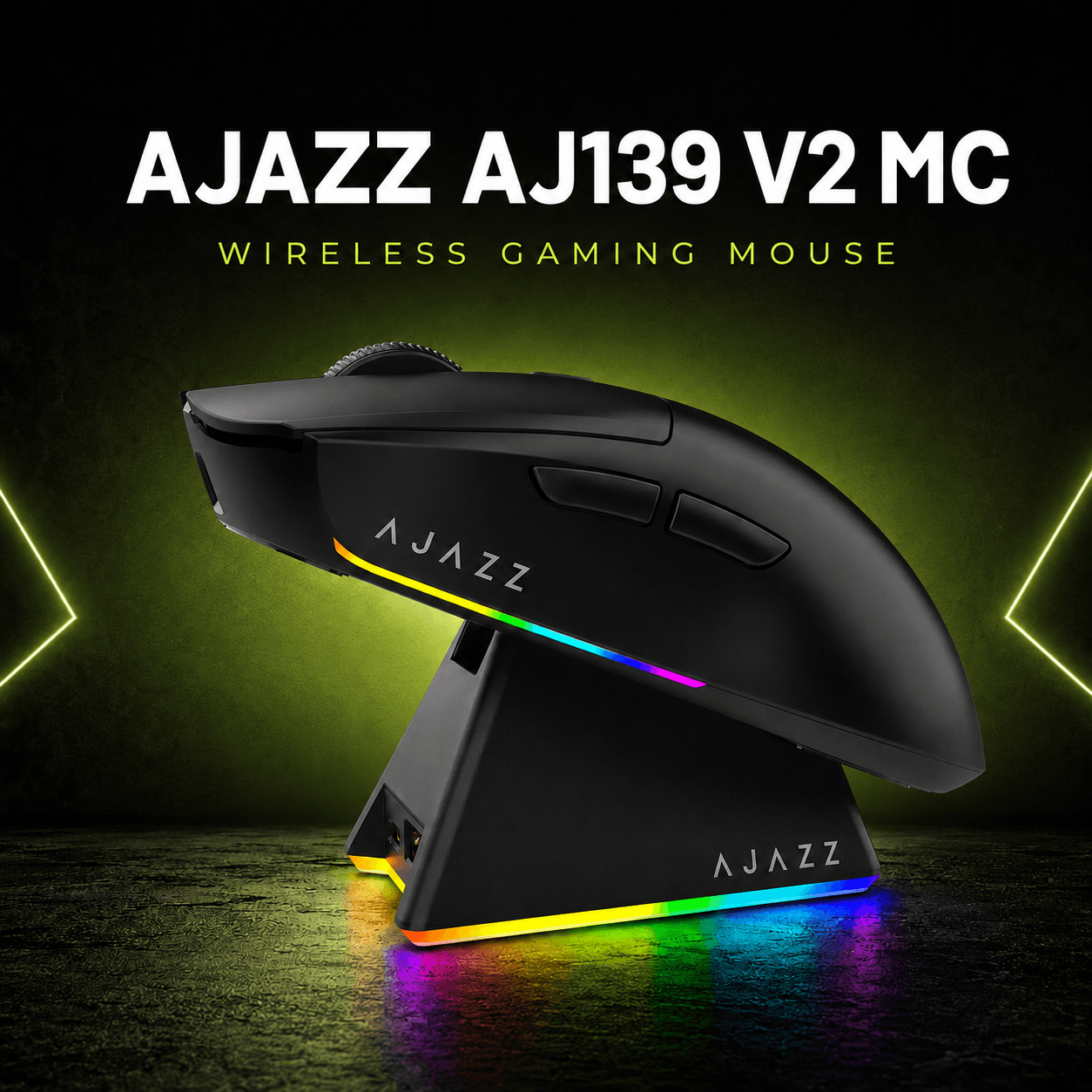 AJAZZ AJ139 V2 MC Gaming Mouse with Charging Dock შავი